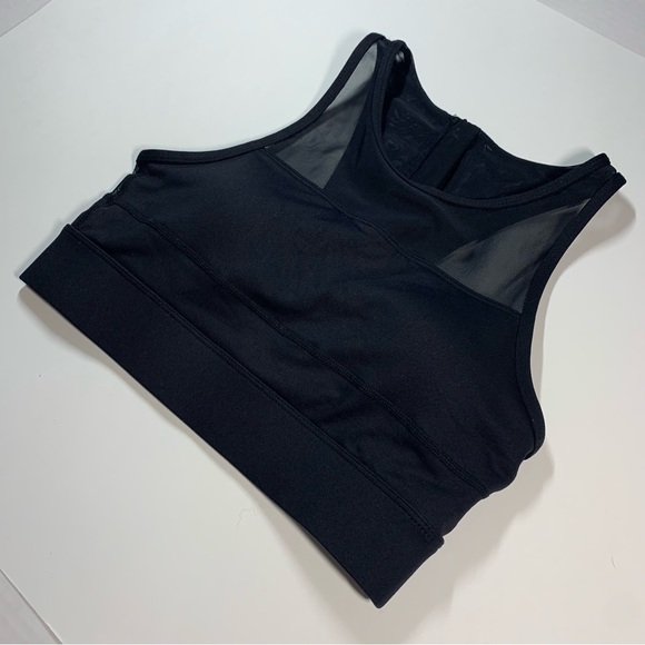 Zyia black all star sports bra with mesh high neck - Picture 5 of 15